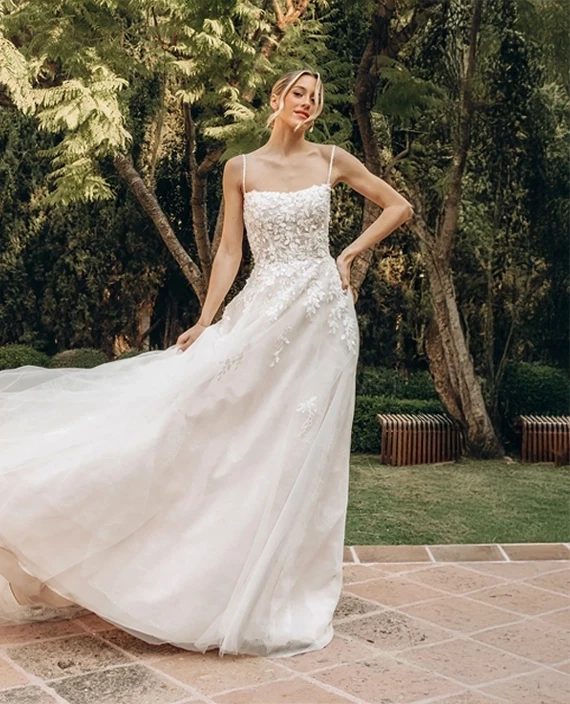Photo of the model wearing a bridal collection
