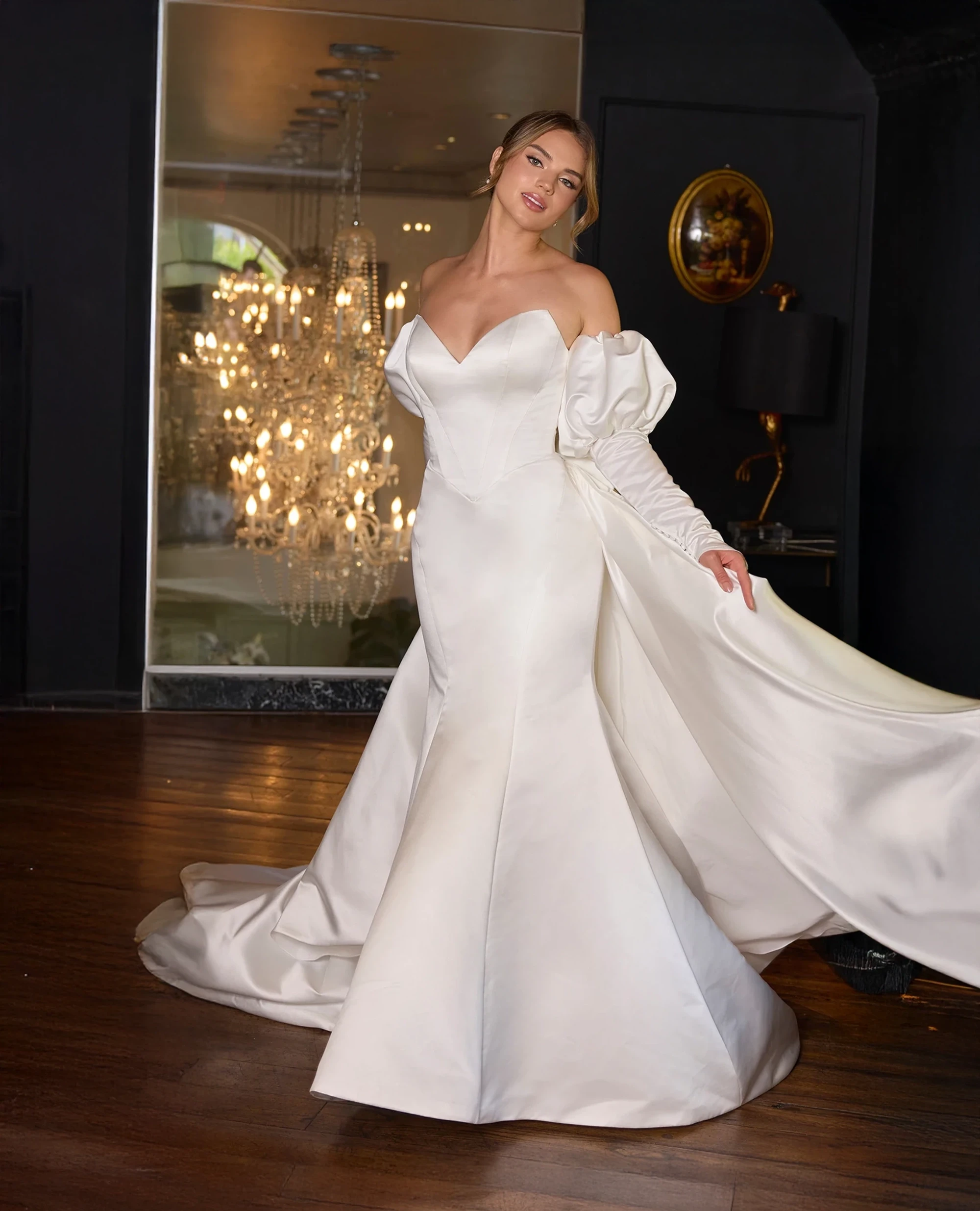 Photo of the model wearing a bridal collection