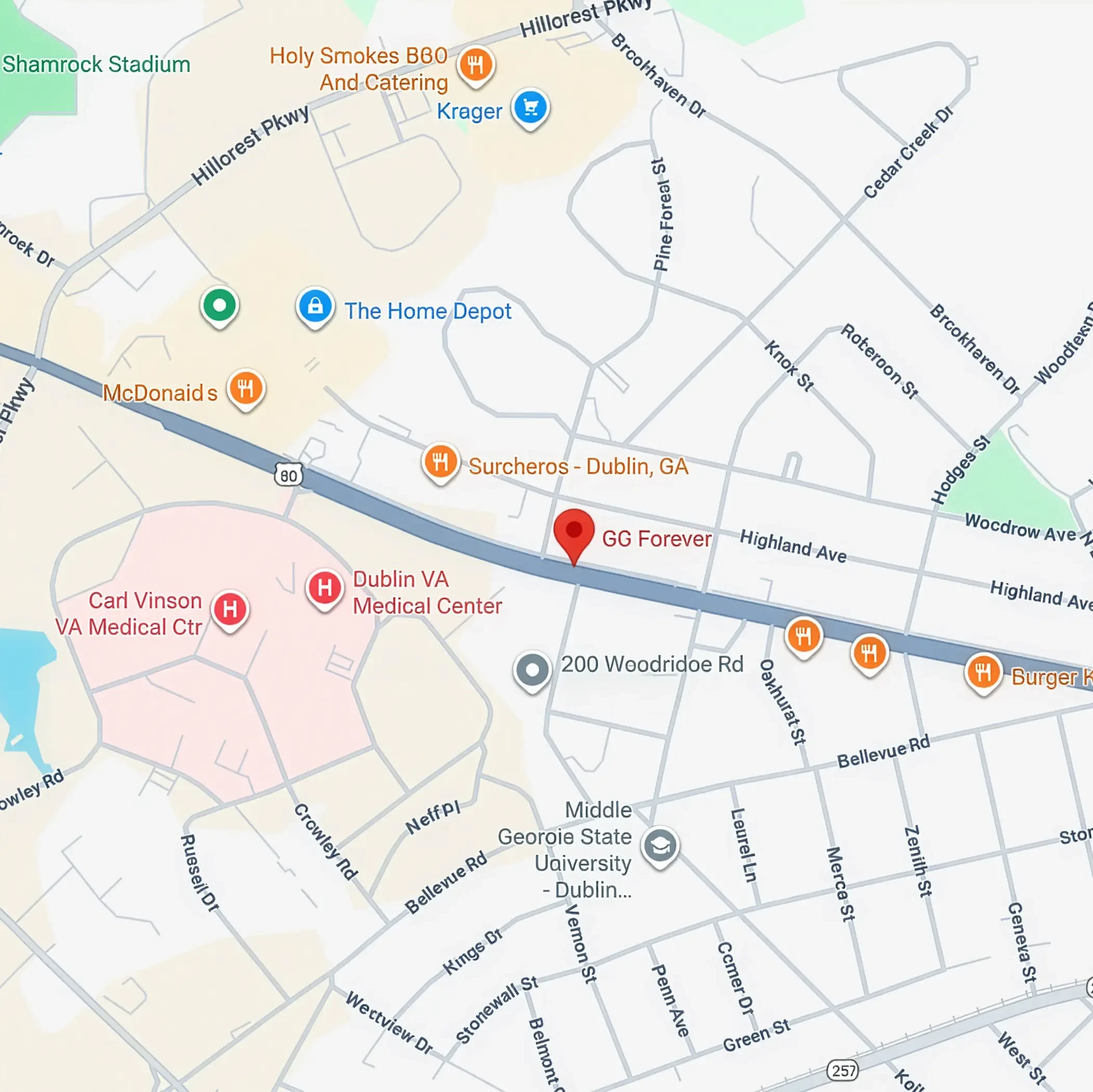 GG Forever Location on Google Maps